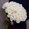 Букет из 51 белой одноголовой пионовидной розы 40 см White O'Hara
