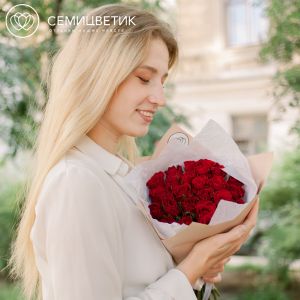 Букет из 35 красных роз (Кения) 40 см Standart