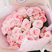 Букет из  11 розовых кустовых роз 40 см( Эквадор) 